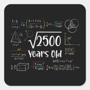 Square Root of 2500 50th Birthday 50 Year Old Gift Sticker