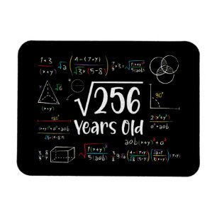 Square Root of 256 16th Birthday 16 Year Old Gifts Magnet