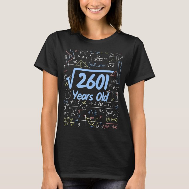 Square Root of 2601 51 Years Old Birthday 2 T-Shirt (Front)