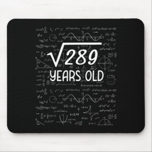 Square Root Of 289 17th Birthday 17 Year Old Gifts Mouse Mat