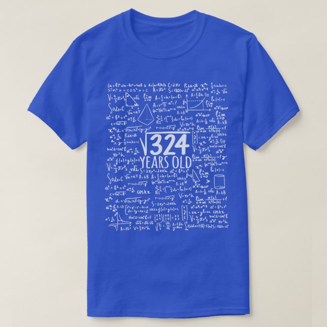 Square Root Of 324 18th Birthday 18 Year Old Gifts T-Shirt (Design Front)