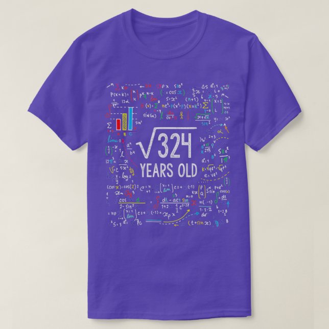 Square Root Of 324 18th Birthday 18 Year Old Gifts T-Shirt (Design Front)