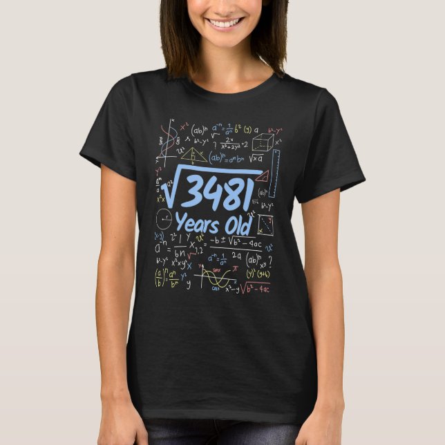 Square Root of 3481 59 Years Old Birthday 3 T-Shirt (Front)