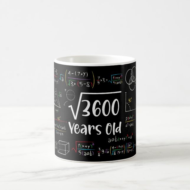 Square Root of 3600 60th Birthday 60 Year Old Gift Coffee Mug (Center)