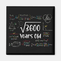 Square Root of 3600 60th Birthday 60 Year Old Gift