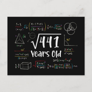 Square Root of 441 21th Birthday 21 Year Old Gifts Holiday Postcard