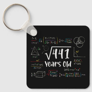 Square Root of 441 21th Birthday 21 Year Old Gifts Key Ring