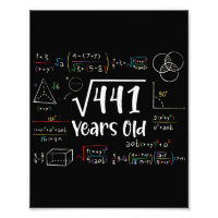 Square Root of 441 21th Birthday 21 Year Old Gifts