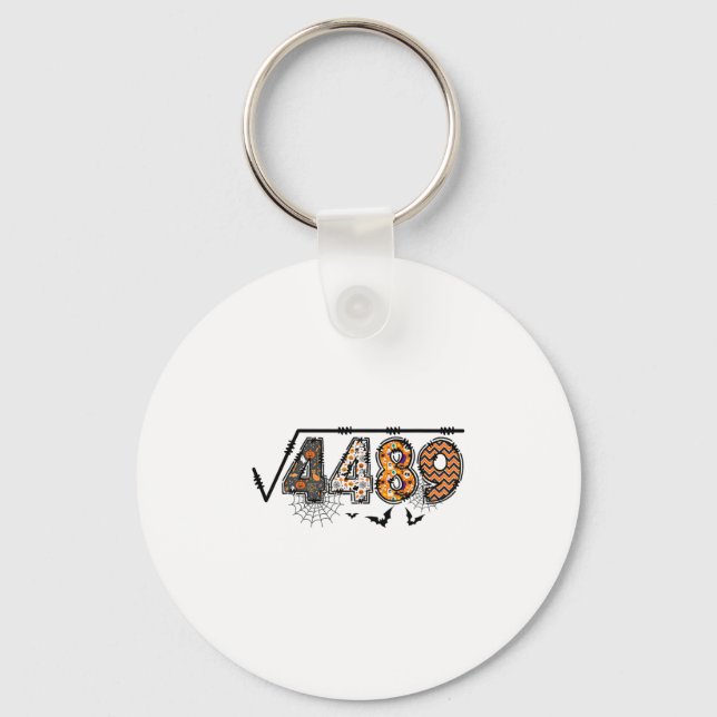 Square Root Of 4489 Funny Halloween 67 Meme Math T Key Ring (Front)