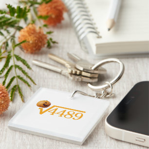 Square Root of 4489 Keychain