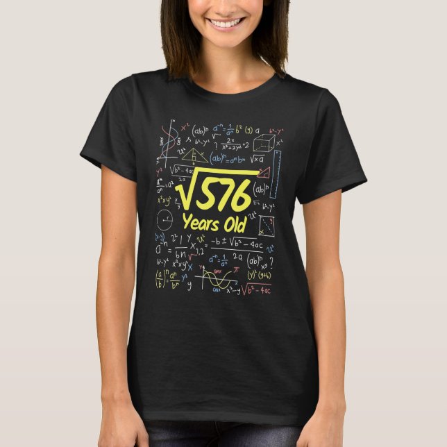 Square Root of 576 24 Years Old Birthday T-Shirt (Front)