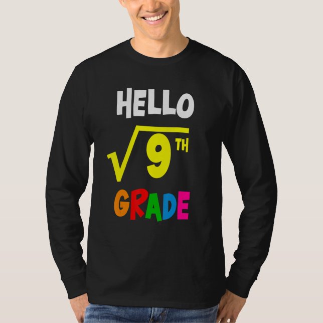 Square Root Of 9 Back To School 3rd Third Grade Ma T-Shirt (Front)