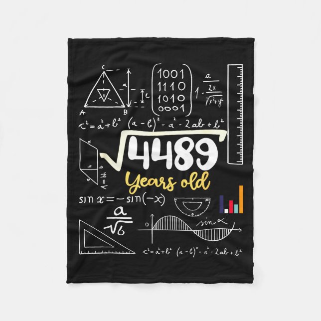 Square Root Years Old Seven Teacher 67 Six 7 6 Fun Fleece Blanket (Front)