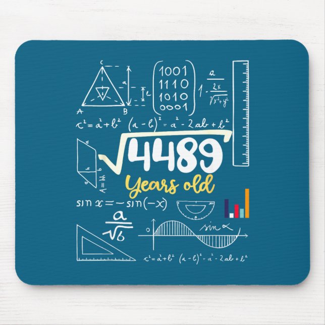 Square Root Years Old Seven Teacher 67 Six 7 6 Lau Mouse Mat (Front)
