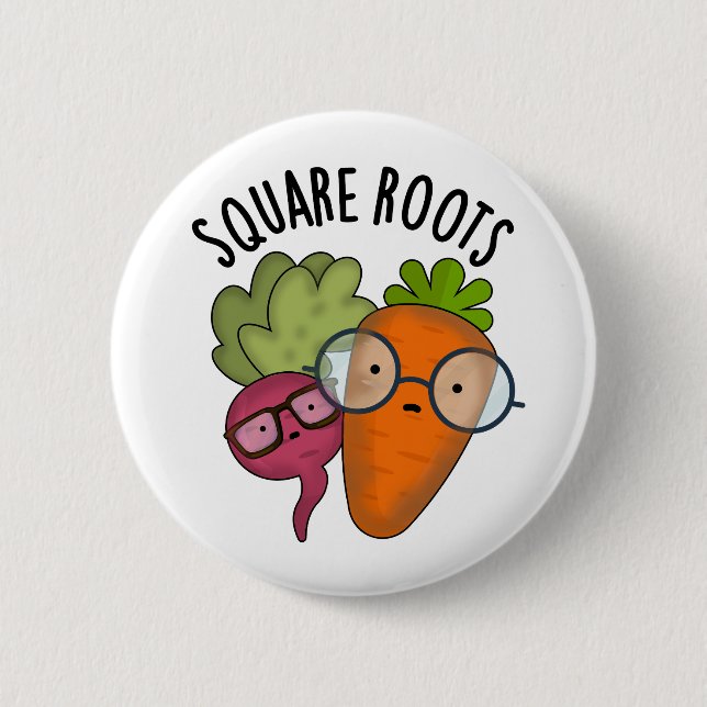 Square Roots Funny Math Pun  6 Cm Round Badge (Front)
