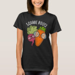 Square Roots Funny Math Pun Dark BG T-Shirt<br><div class="desc">Square Roots Funny Math Pun features a cute duo of nerdy carrot and beet root. Perfect Puns gift for family and friends who love funny math puns.</div>