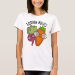 Square Roots Funny Math Pun  T-Shirt<br><div class="desc">Square Roots Funny Math Pun features a cute duo of nerdy carrot and beet root. Perfect Puns gift for family and friends who love funny math puns.</div>