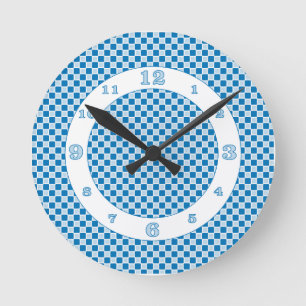 Square Round- Blue Round Clock