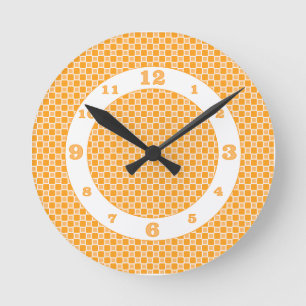 Square Round- Orange Round Clock