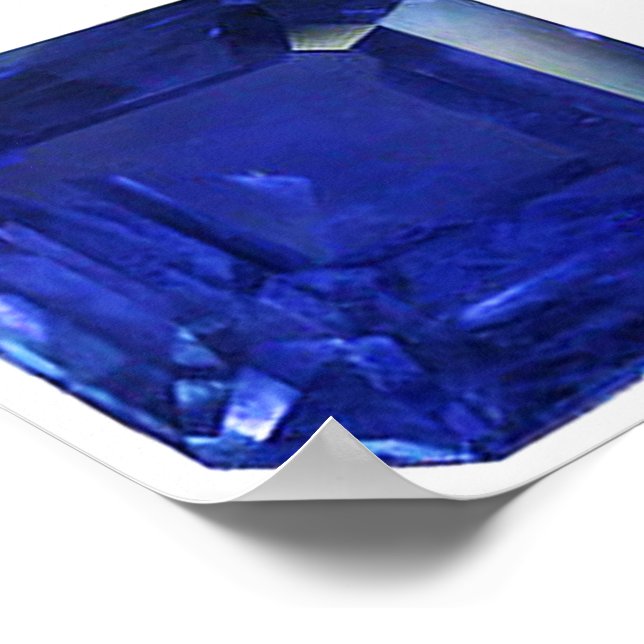 Square Sapphire Gemstone Blue Poster (Corner)