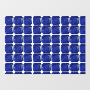 Square Sapphire Gemstone Blue Window Cling