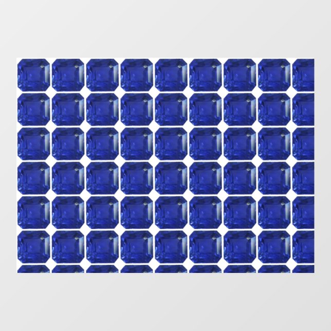 Square Sapphire Gemstone Blue Window Cling (Sheet)