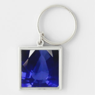 Square Sapphire Keychain