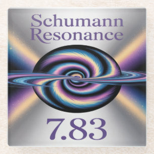 Square Schumann Resonance Glass Coaster