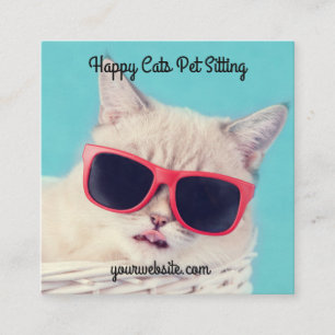 Square Shaped Pet Sitting Sitter Biz Cards