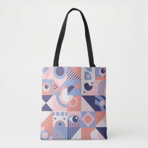 Square Shapes: Geometric Abstract Mosaic Tote Bag