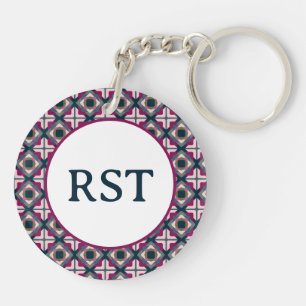 Square Shapes Pattern Key Ring