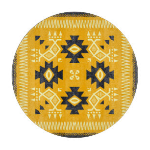 Square shawl, paisley floral batik. cutting board