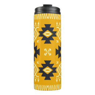 Square shawl, paisley floral batik. thermal tumbler