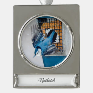 square silver plated banner ornament