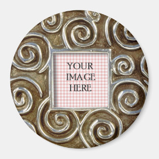 Square Silver Swirls Template Magnet