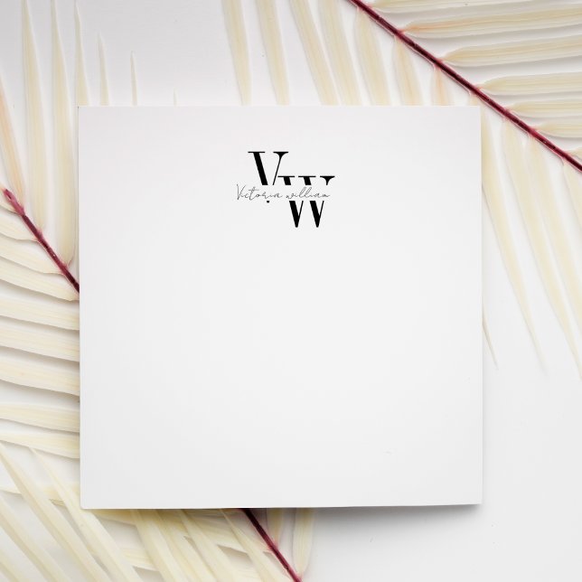 Square Simple Elegant Black and White Initials Card (Creator Uploaded)