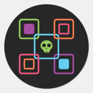 Square Skull Classic Round Sticker