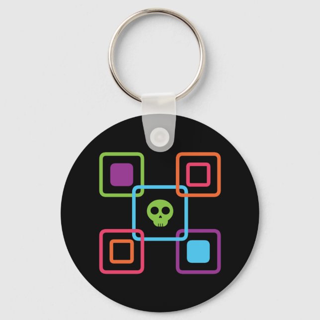 Square Skull Key Ring (Front)