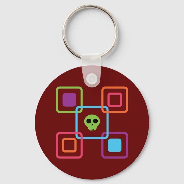 Square Skull Key Ring (Front)