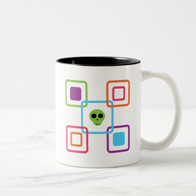 Square Skull Two-Tone Coffee Mug (Right)