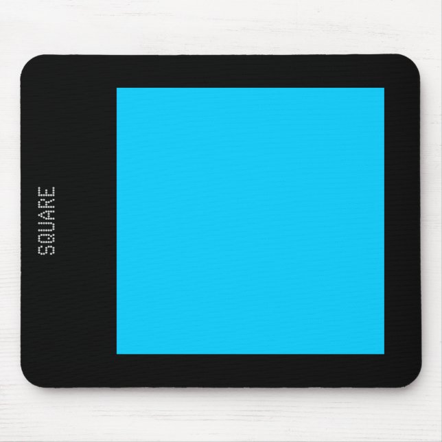 Square - Sky Blue and Black Mouse Mat (Front)
