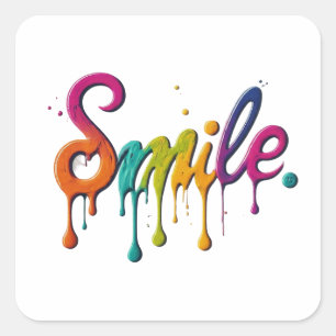 Square Smile Design Sticker