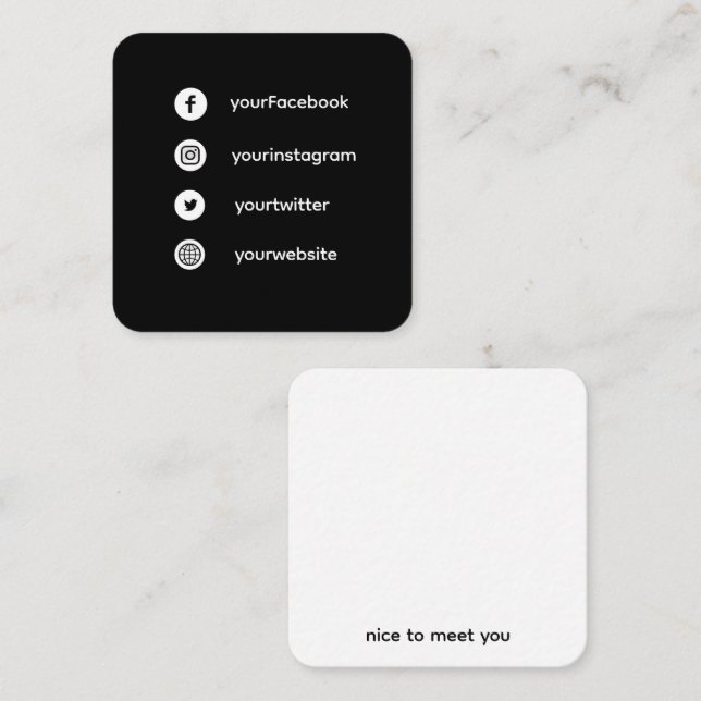 Square Social Media Card | Fun Dating & Networking (Front/Back)