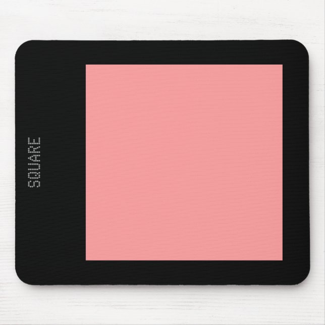 Square - Soft Pink and Black Mouse Mat (Front)