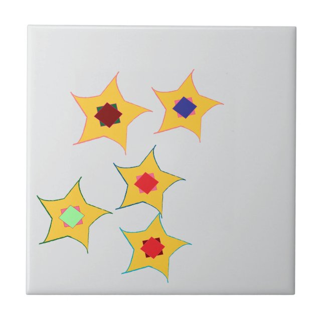 square  stars designed ceramic tiles (Front)