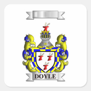 Square Sticker Doyle Surname And Shield
