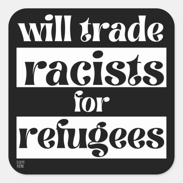 square sticker  "END RACISM 2" (Front)