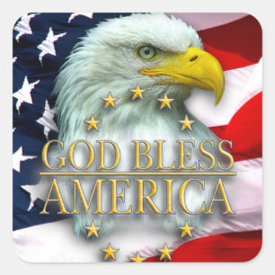 Square Sticker/God Bless America Square Sticker
