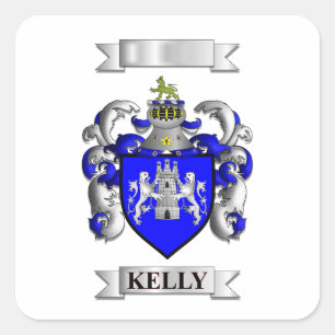 Square Sticker Kelly Surname And Shield