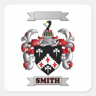 Square Sticker Smith Family Surname And Shield